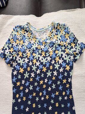 Blue & Yellow Floral Talbots Tee Sp